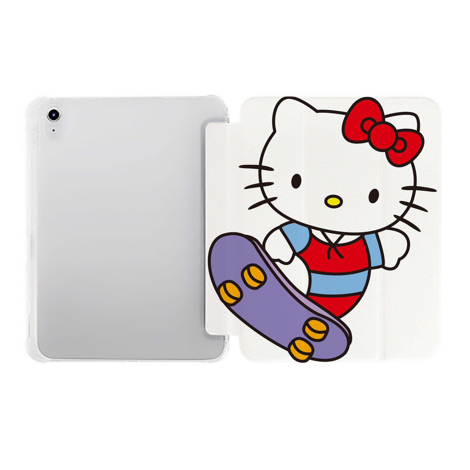 （画像用） Hello Kitty ハローキティ IPad ケース ペン収納付き 三つ折りスタンド PUレザー×シリコン 対応機種9.5/10.5/10.9インチ
